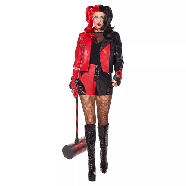 Premium Adult Harley Quinn Leather Jacket – DC Villains Costume Outfit