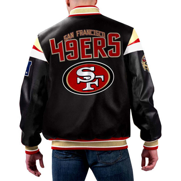 NFL San Francisco 49ers Multicolor Leather Jacket by TJS