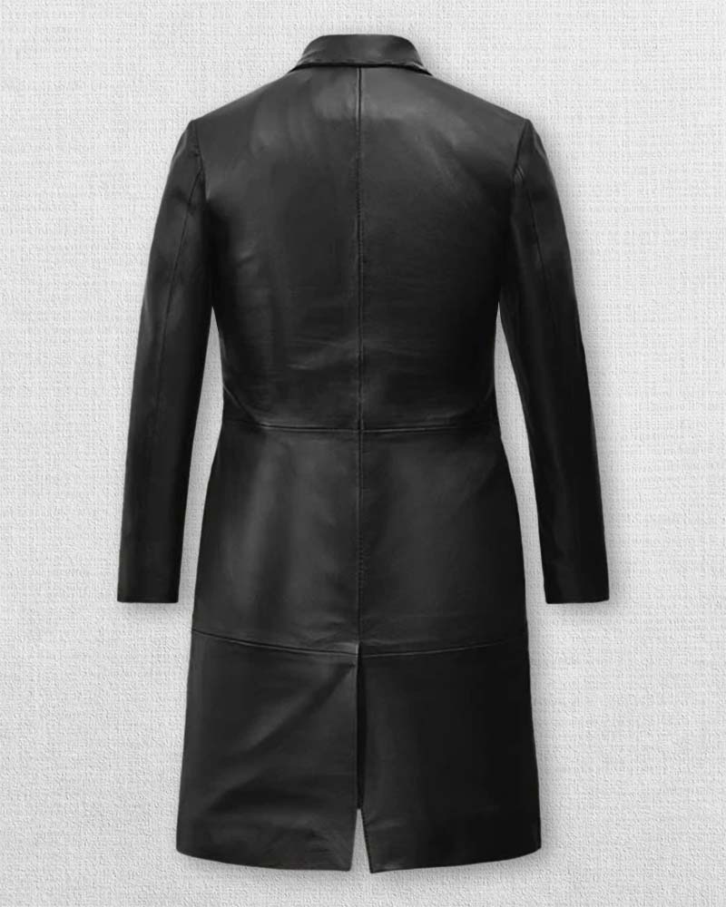 Shop Zoë Kravitz Long Leather Coat – The Jacket Seller