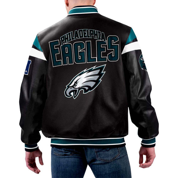 NFL Philadelphia Eagles Multicolor Leather Jacket by TJS