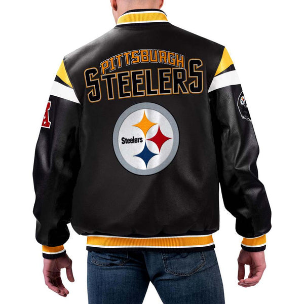 NFL Pittsburgh Steelers Leather Jacket For Men and Women