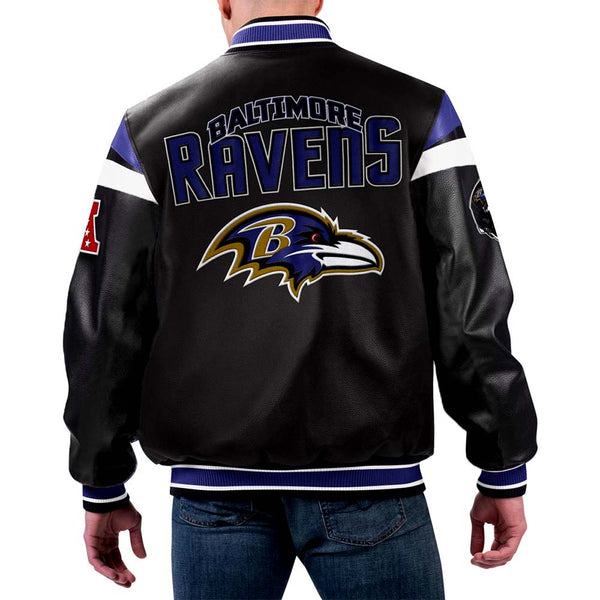 NFL Baltimore Ravens Multicolor Leather Jacket by TJS