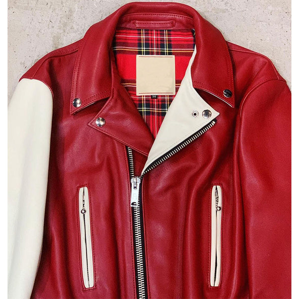 Stylish Red Leather Jacket For Women by TJS