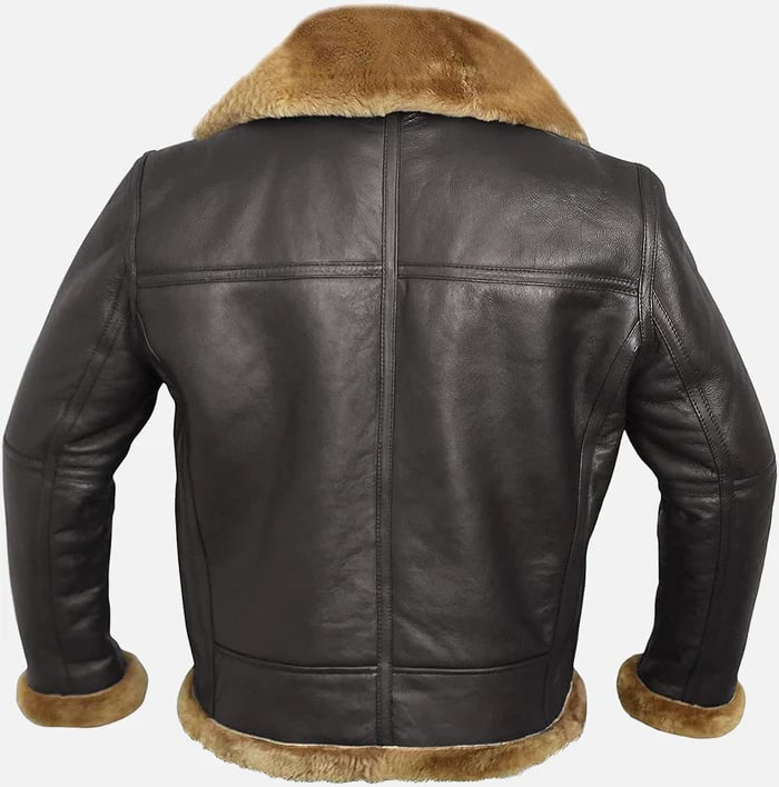 Ginger Men's Sheepskin Bomber Leather Jacket - Side View in United state market