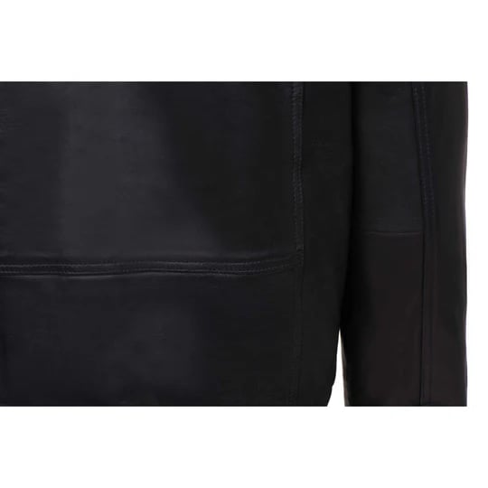 Slim Fit Black Leather Jacket with Collars in France style