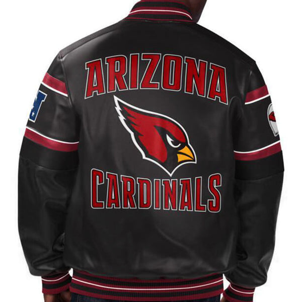 Premium leather Arizona Cardinals fan jacket in France style