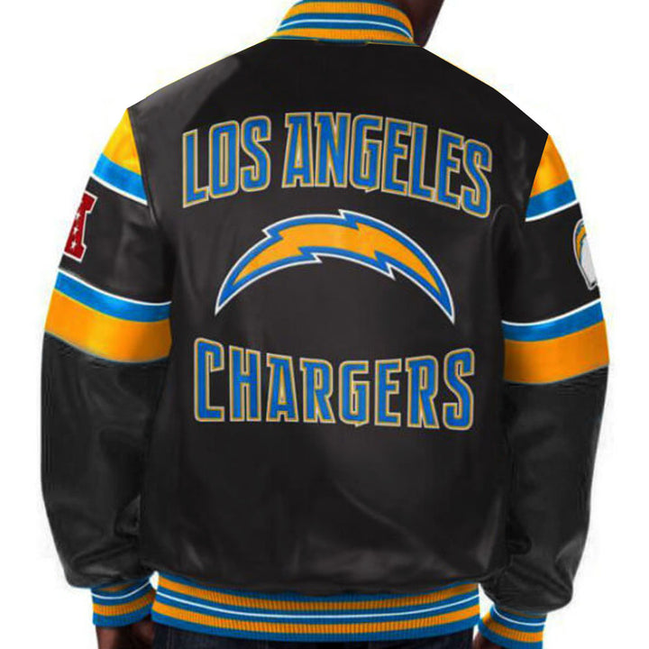 Premium leather Los Angeles Chargers fan jacket in France style