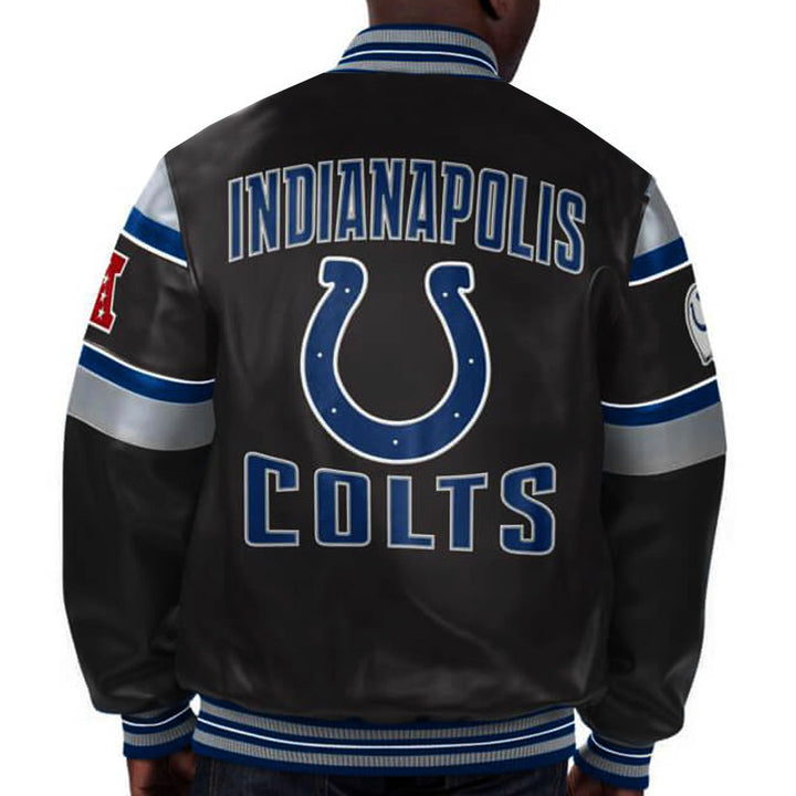Premium leather Indianapolis Colts fan jacket in France style