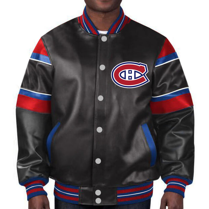 Official NHL Canadiens jacket - vibrant multicolor leather design in France style