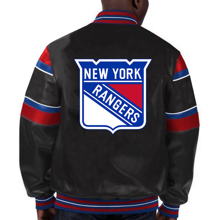 TJS New York Rangers leather jacket, NHL edition in USA