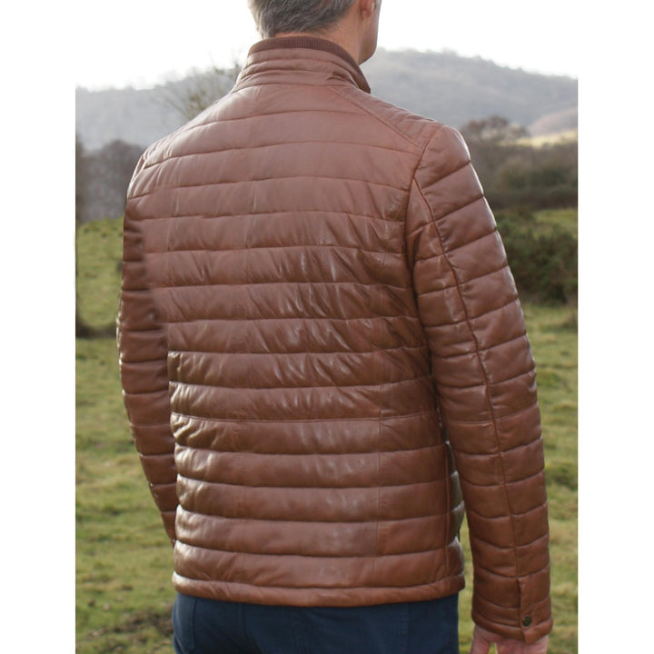 Stylish quilted leather jacket for late autumn and winter