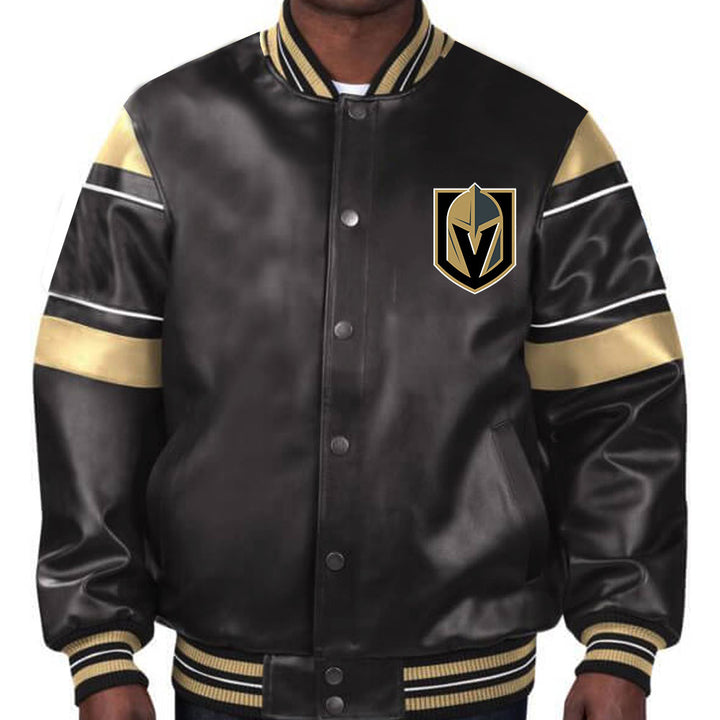 Official NHL Golden Knights leather outerwear in France style