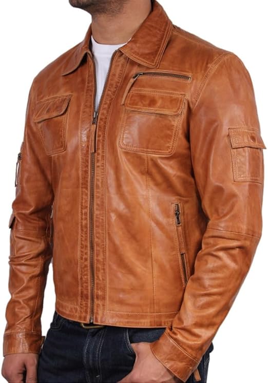 Brown leather Jacket for men