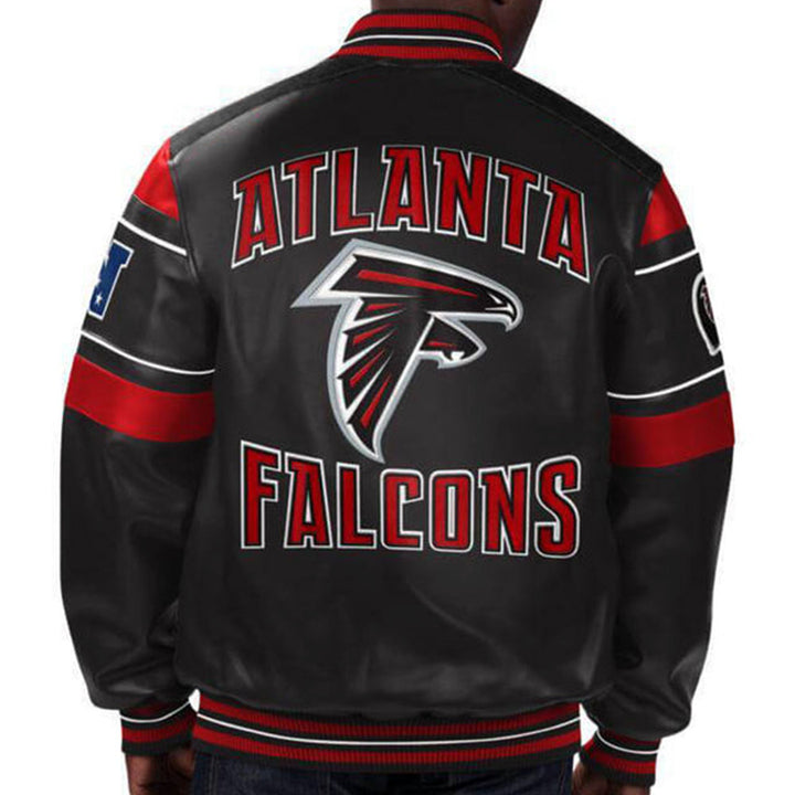 Premium leather Atlanta Falcons fan jacket in France style