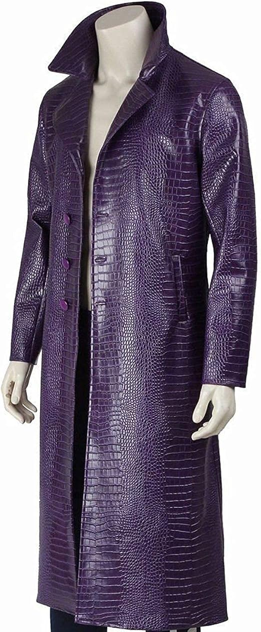 Joker's Iconic Purple Leather Coat from Suicide Squad in France style