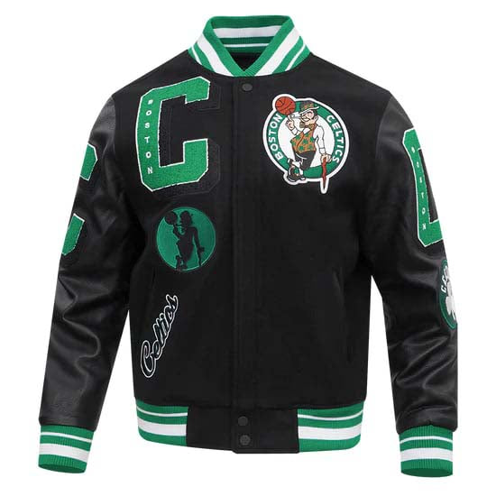 Boston Celtics mashup men’s varsity jacket in ribbed wool in USA