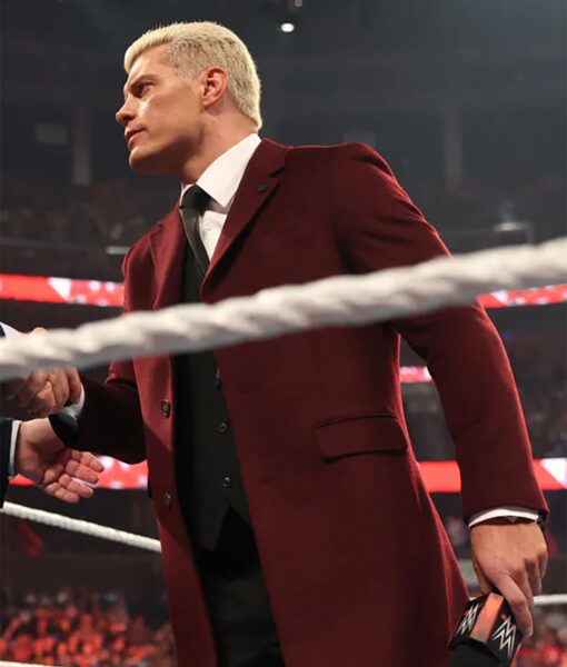 Cody Rhodes red coat wrestling attire in USA 