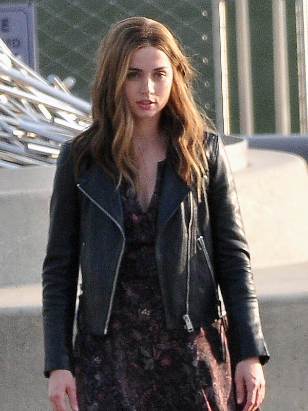 Ana de Armas slays in the 2023 Ghosted movie leather jacket in USA market