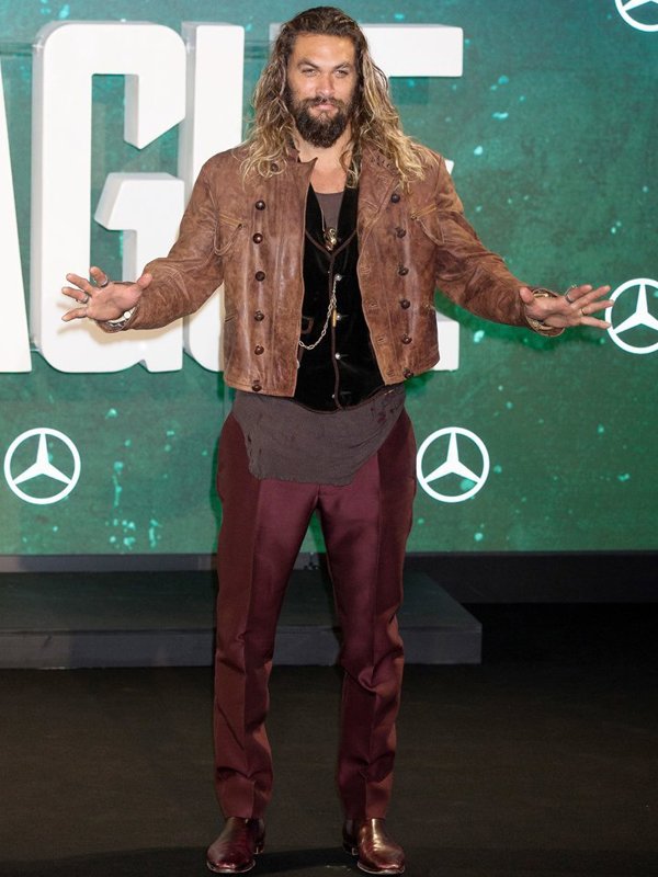 Aquaman distressed leather jacket from Justice League in USA