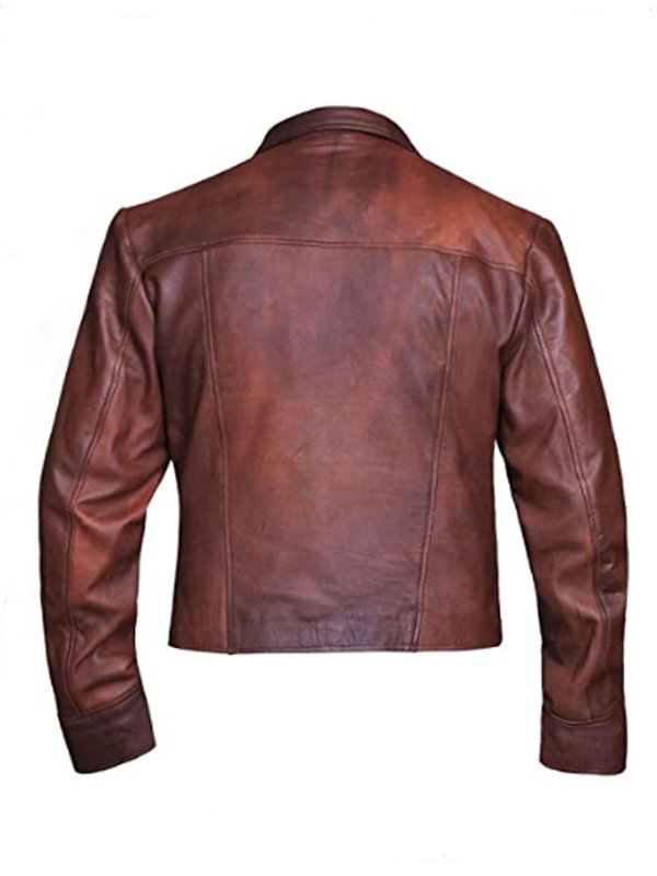 Justice League character Aquaman's distressed leather jacket in France style
