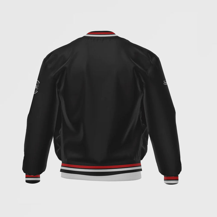 Black Satin Bomber Jacket for Men by TJS in United state market