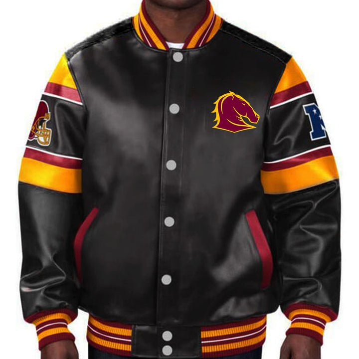 Official NRL Broncos leather outerwear in France style