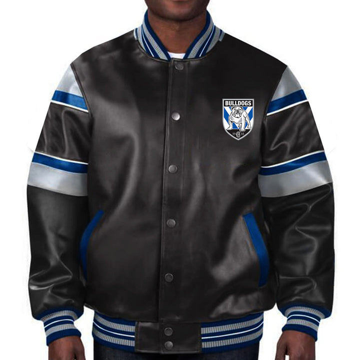 Official NRL Bulldogs leather outerwear in France style