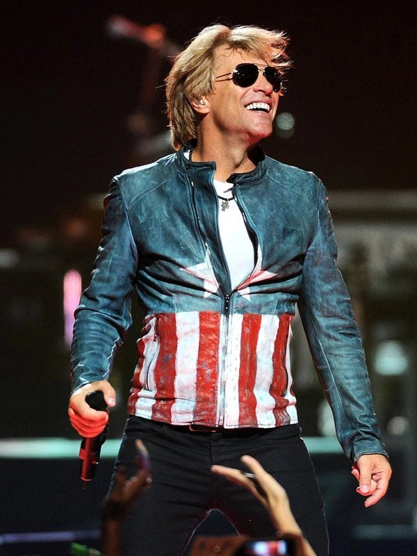 Jon Bon Jovi concert jacket with a Captain America twist in France style