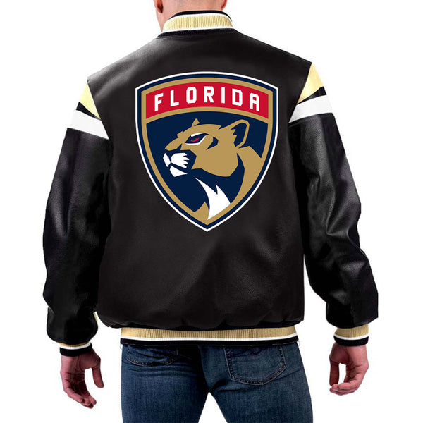 NHL Florida Panthers Leather Jacket by TJS in USA