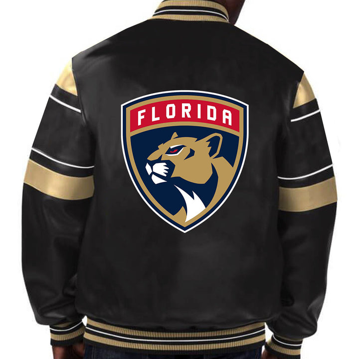 Embrace the Panthers' colors and spirit with this premium leather jacket, featuring bold team designs for devoted fans in France style
