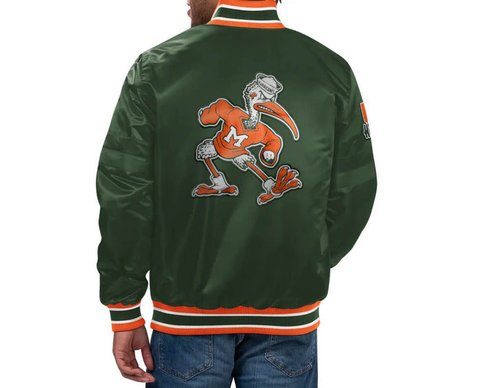 Green Satin Jacket Miami hurricanes