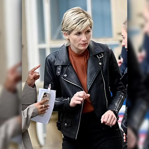Shop Jodie Whittaker Toxic Town Leather Jacket