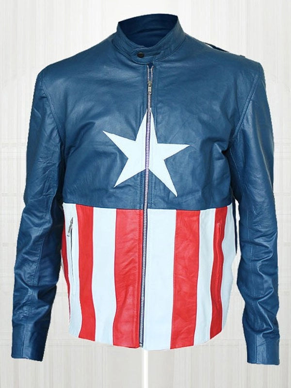 Elegant Captain America-inspired Jon Bon Jovi concert jacket in USA market