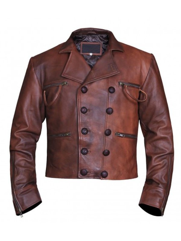 Worn by Aquaman in Justice League: distressed leather jacket in German market