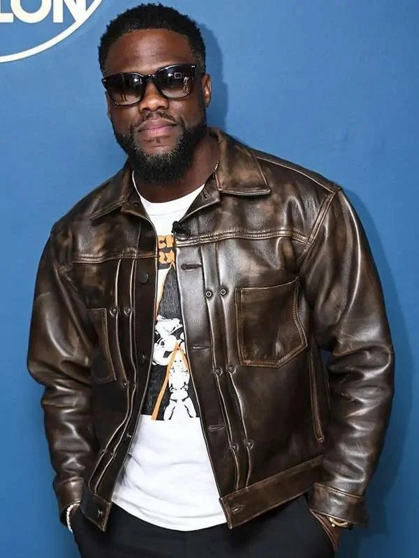 Elegant Leather Jacket Inspired by Kevin Hart in Fight Night
