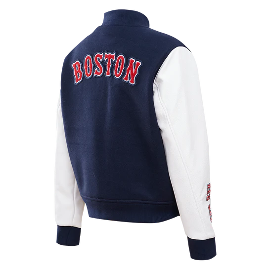 Women’s varsity jacket with Boston MLB logo, wool design in USA