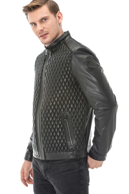 Stylish genuine NAPPA leather jacket for a rugged look