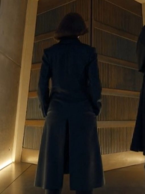 Matilda De Angelis in stylish coat, Citadel Diana 2024.