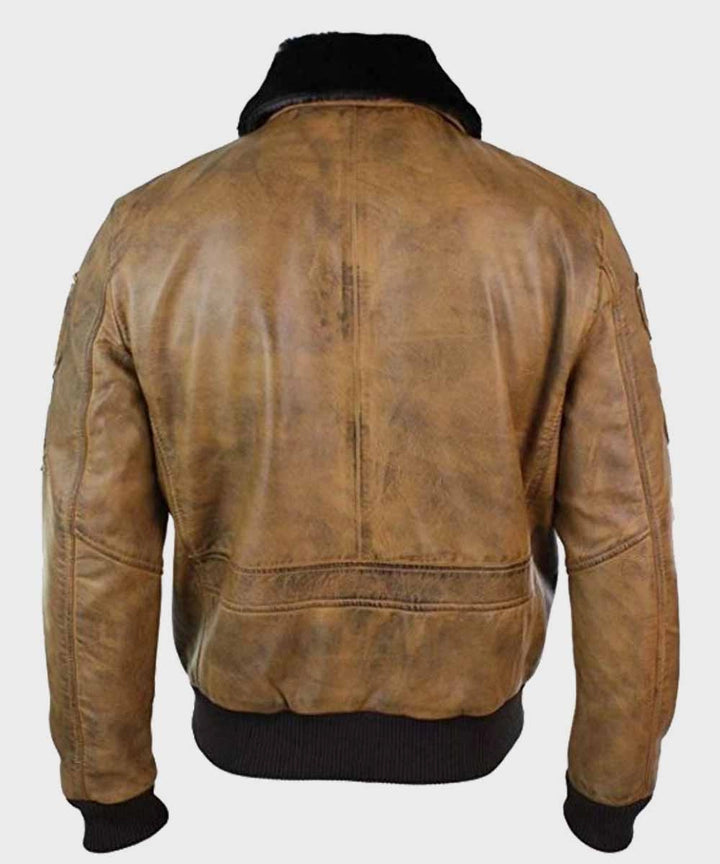 Stylish Tan Aviator Bomber Jacket for Men in United state market