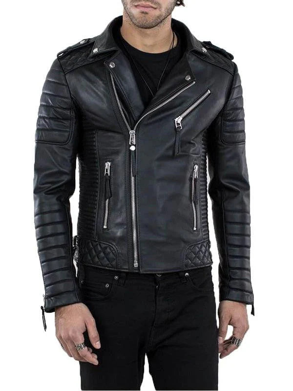  men's leather moto jacket