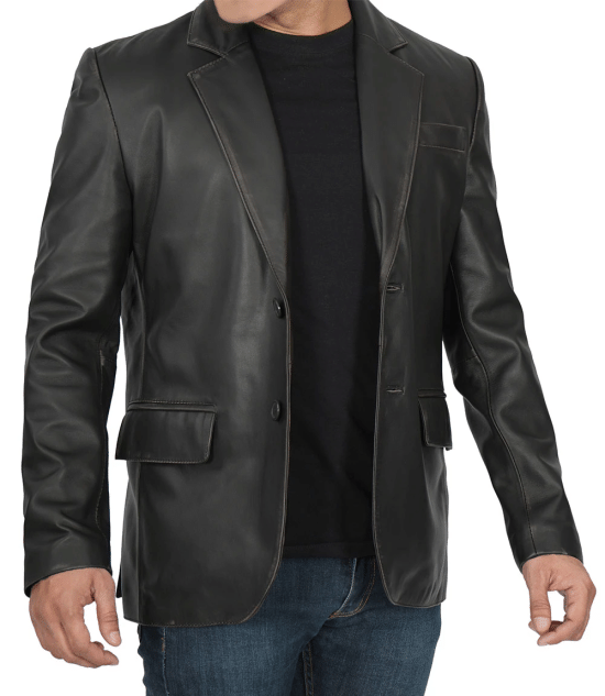 Sophisticated men's leather jacket in United state market