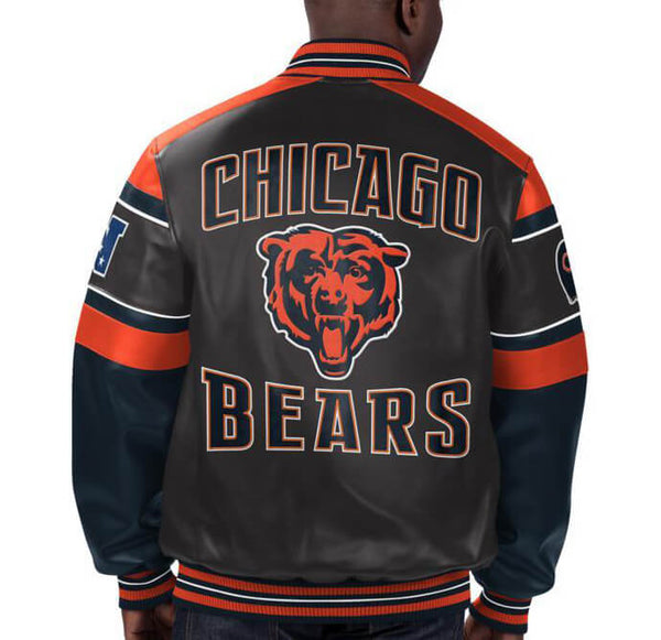 Chicago Bears leather jacket with team emblem in USA