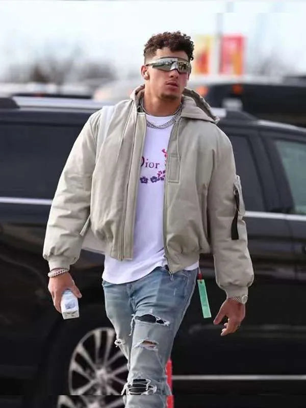 NFL Patrick Mahomes Keep It Rolling Bomber Jacket side view in USA