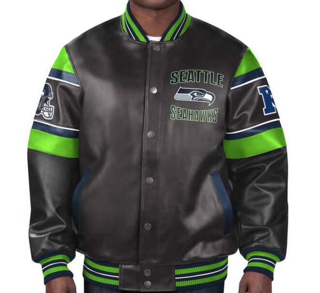 National Football League Seattle Seahawks leather jacket for men and women