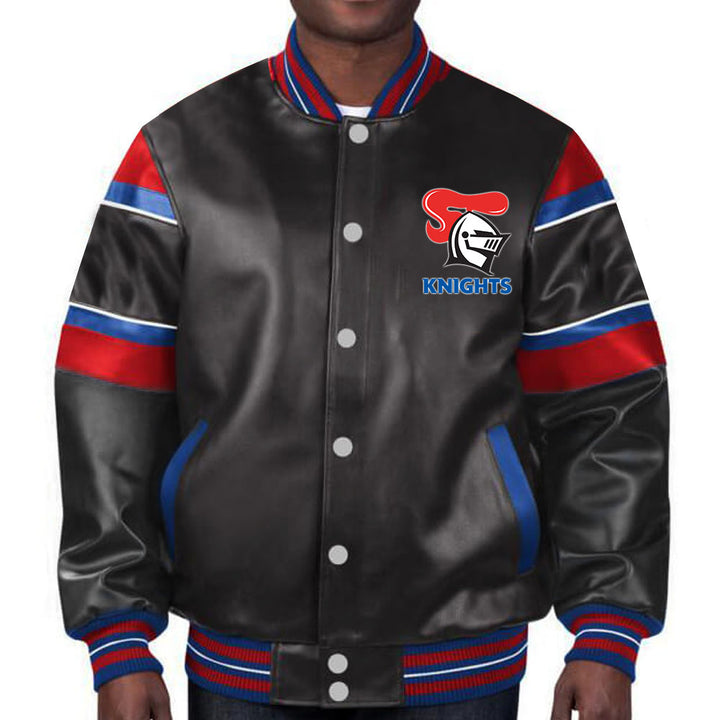 Official NRL Knights leather outerwear in France style