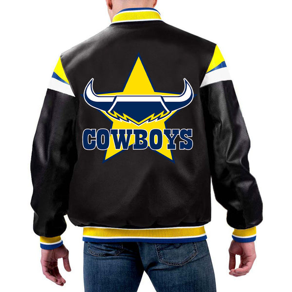 NRL North Queensland Cowboys Leather Jacket For Men and Women