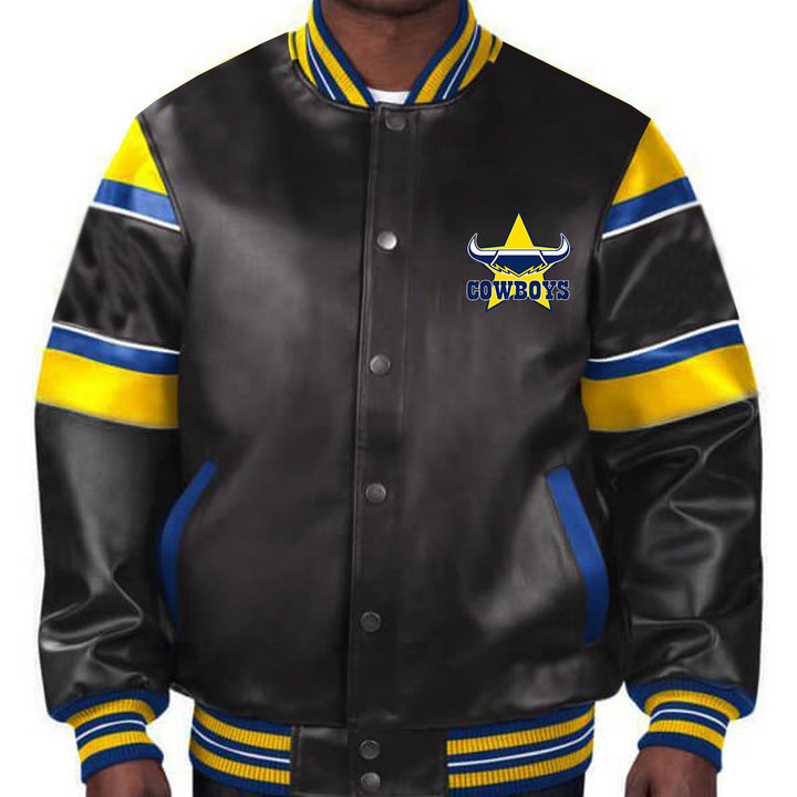 Official NRL Cowboys leather outerwear in France style