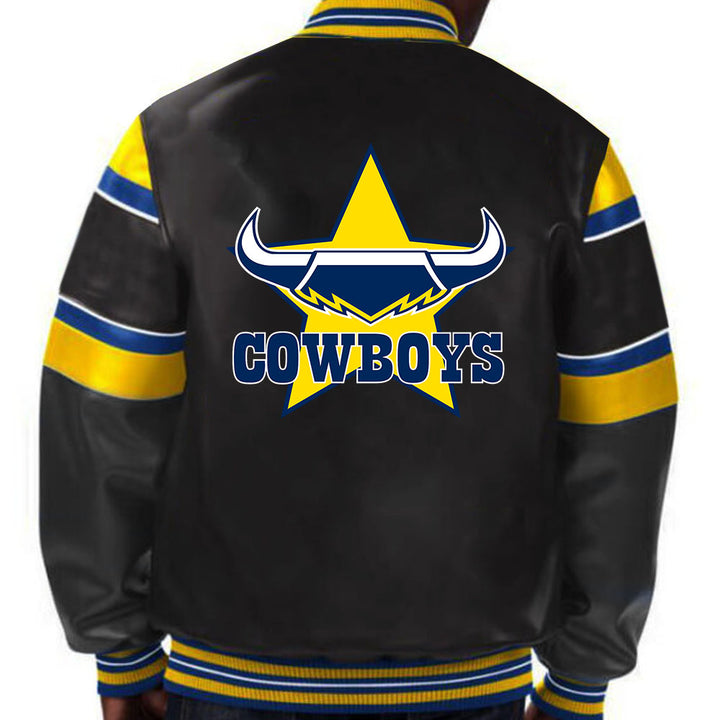 North Queensland Cowboys NRL leather jacket in USA