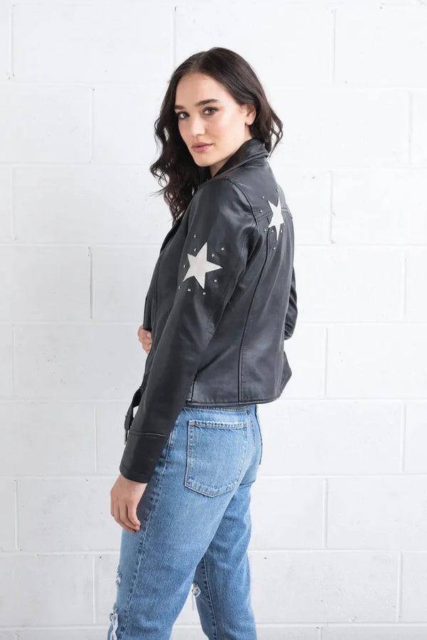 UNIQUE STYLE STAR LEATHER JACKET