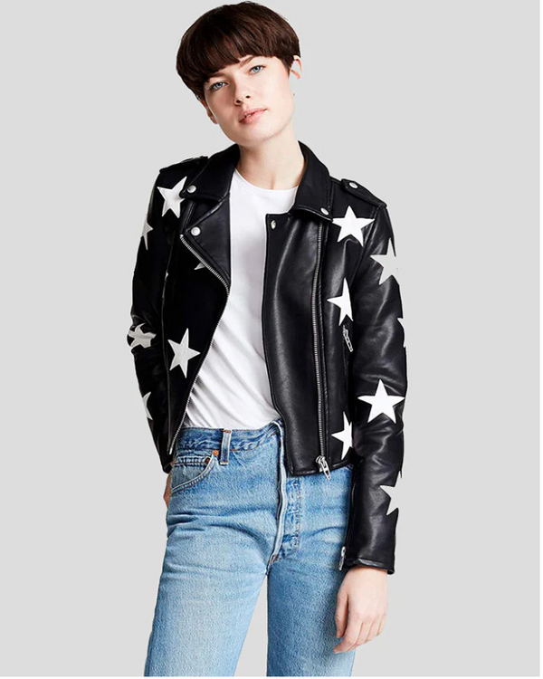 MULTI STARS LEATHER JACKET FOR WOMEN AND MEN